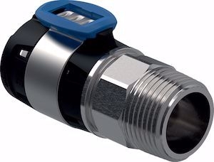 Picture of Geberit FlowFit Übergang mit Aussengewinde Edelstahl 1.4404, d20mm, R1/2", Art.Nr. :619.700.00.1