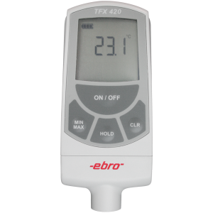 Bild von Ebro Electronic TFX 420+TPX 300 Thermometer, min/max/hold, mit glasummanteltem Stabmessfühler NL120/3mm, -50°C/+300°C, Lemo, Art.Nr. : 1340-5429