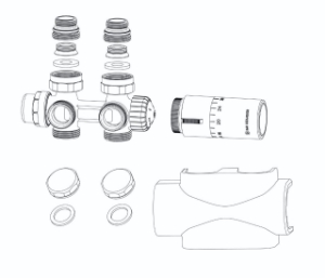 Picture of IMI Hydronic Engineering Multilux 4-Set Zweirohr verchromt mit Halo, Art.Nr. : 9690-28.800