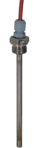 Picture of Sensortec - Kabeltauchfühler 600 mm mit Tauchhülse V4A und Zugentlastung, Silikon-Kabel 2m, +180°C, 0...10VDC, Art.Nr. : SFVA600 U4