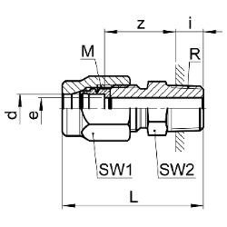 Picture of SERTO Einschraubverschraubungen SERTO SO 41121 mit Aussengewinde, gerade, M-Programm, Messing Grösse: 4 ‑ 1/8, Art.Nr. :  018.1101.060