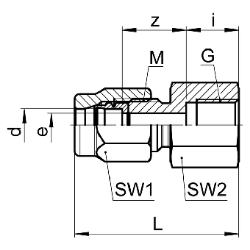 Bild von SERTO Aufschraubverschraubungen SERTO SO 41221 gerade, M-Programm, Messing Grösse: 12 ‑ 1/4, Art.Nr. :  018.1201.380