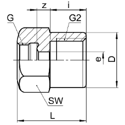 Bild von SERTO Übergangsmuffen SERTO SO 00030 G-Programm, Messing Grösse: 1/2"‑ 1/4", Art.Nr. :  246.0301.224