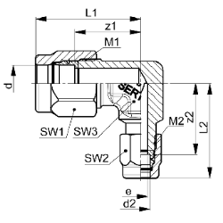 Bild von SERTO Winkelverschraubungen SERTO SO 42021 M-Programm, Messing Grösse: 10 ‑ 8, Art.Nr. :  018.2004.190