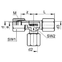 Bild von SERTO T-Verschraubungen SERTO SO 53021 Edelstahl rostfrei Grösse: 2‑ 3‑ 3, Art.Nr. :  058.3004.012