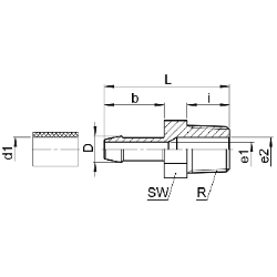 Bild von SERTO Einschraubtüllen SERTO SO 50511 Edelstahl rostfrei Typ: SO 50511‑6‑1/8, Art.Nr. :  056.0511.100