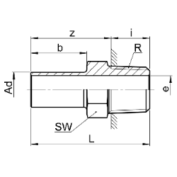 Bild von SERTO Einstellnippel SERTO SO 51600 Edelstahl rostfrei Grösse: A 5‑ 1/8, Art.Nr. :  056.1601.082