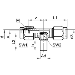 Bild von SERTO Verschraubungen SERTO SO 43621 einstellbar, M-Programm, Messing Grösse: 6 ‑ A 8 ‑ 6, Art.Nr. :  018.3600.063