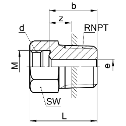 Picture of SERTO Übergangsnippel SERTO SO 50040 NPT Edelstahl rostfrei Grösse: 5‑ 1/8, Art.Nr. :  056.0402.082