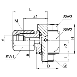 Bild von SERTO Schwenkverschraubungen SERTO SO 52824 Edelstahl rostfrei Grösse: 12‑ 1/2, Art.Nr. :  058.2841.400