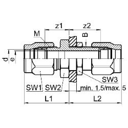 Picture of SERTO Schottverschraubungen SERTO SO 41521 gerade, M-Programm, Messing, Durchführungslänge max. 5 mm Grösse: 10, Art.Nr. :  018.1500.100