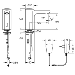 Bild von KWC F5E F5EV1002 Elektronik-Standventil mit Rückflussverhinderer:nein, Berechnungsdurchfluss Trinkwasser:0.1 l/s, A3000 open-kompatibel:nein, Art.Nr. : 2030035330