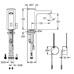 Bild von KWC F5E-Mix F5EM1003 Elektronik-Standbatterie mit Rückflussverhinderer:ja, Berechnungsdurchfluss Trinkwasser:0.07 l/s, Berechnungsdurchfluss Warmwasser:0.07 l/s, Art.Nr. : 2030035329