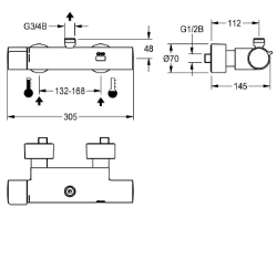 Bild von KWC F5ET2007 Elektronik-Thermostatbatterie Zusätzliche Verbindungen:nein, mit Rückflussverhinderer:ja, Berechnungsdurchfluss Trinkwasser:0.15 l/s, Art.Nr. : 2030039547