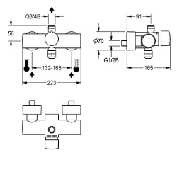 Bild von KWC F5SM2002 Selbstschluss-Wandbatterie Zusätzliche Verbindungen:nein, mit Rückflussverhinderer:ja, Berechnungsdurchfluss Trinkwasser:0.15 l/s, Art.Nr. : 2030036685