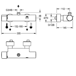 Bild von KWC F5ET2001 Elektronik-Thermostatbatterie Zusätzliche Verbindungen:nein, mit Rückflussverhinderer:ja, Berechnungsdurchfluss Trinkwasser:0.15 l/s, Art.Nr. : 2030032990