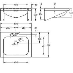 Bild von KWC ANIMA WT500A-M Waschtisch Typ des Beckens:Waschbecken, Beckenposition:mittig, Becken: Höhe:141 mm, Art.Nr. : 2000103764