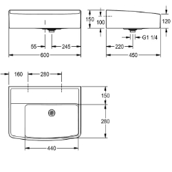 Bild von KWC SIRIUS ANMW323 Klassenzimmerbecken Beckenposition:rechts, Beckendesign:runde Ecken, Becken: Tiefe:280 mm, Art.Nr. : 2030006863