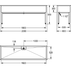 Picture of KWC SIRIUS SIRX753 Werkraumbecken Beckenposition:mittig, Beckendesign:90° Ecken, Becken: Höhe:300 mm, Art.Nr. : 2000100359