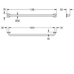 Bild von KWC CONTINA CNTX1050W Haltegriff Rückenlehne:nein, Biegewinkel:0 Grad, Farbe:keine Farbe, Art.Nr. : 2030034502