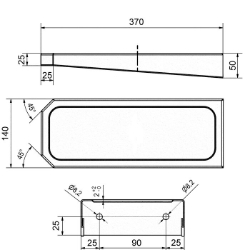 Bild von KWC CONTINA CNTX007 Ablage Material:Edelstahl, Materialtyp:1.4301 Chromnickelstahl V2A, Materialstärke:1.5 mm, Art.Nr. : 2030021878