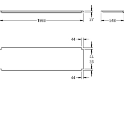 Picture of KWC MAXT200-60 Tablar zu Maxima Material:Edelstahl, Materialtyp:1.4301 Chromnickelstahl V2A, Materialstärke:1.2 mm, Art.Nr. : 2000057759