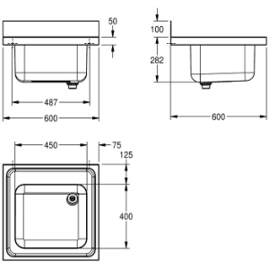 Bild von KWC MAXIMA MAXS100-60 Gewerbespüle Becken: Höhe:250 mm, Oberflächenbehandlung des Beckens:seidenmatt, Becken: Tiefe:400 mm, Art.Nr. : 2000057616