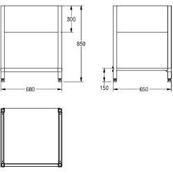 Bild von KWC MAXF70-70 Untergestell zu Maxima Material:Edelstahl, Materialtyp:1.4301 Chromnickelstahl V2A, Materialstärke:1 mm, Art.Nr. : 2000057126