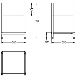 Picture of KWC MAXF60-60 Untergestell zu Maxima Material:Edelstahl, Materialtyp:1.4301 Chromnickelstahl V2A, Materialstärke:1 mm, Art.Nr. : 2000057122