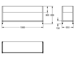 Picture of KWC MAXF200-60 Untergestell zu Maxima Material:Edelstahl, Materialtyp:1.4301 Chromnickelstahl V2A, Materialstärke:1 mm, Art.Nr. : 2000057114