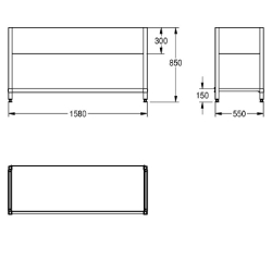 Bild von KWC MAXF160-60 Untergestell zu Maxima Material:Edelstahl, Materialtyp:1.4301 Chromnickelstahl V2A, Materialstärke:1 mm, Art.Nr. : 2000057112