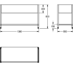 Picture of KWC MAXF140-60 Untergestell zu Maxima Material:Edelstahl, Materialtyp:1.4301 Chromnickelstahl V2A, Materialstärke:1 mm, Art.Nr. : 2000057106