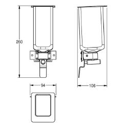 Bild von KWC EXOS. ZEXOS618K Umrüstkit auf EXOS618 Gesamttiefe:107 mm, Gesamthöhe:261 mm, Gesamtbreite:94 mm, Art.Nr. : 2030022956