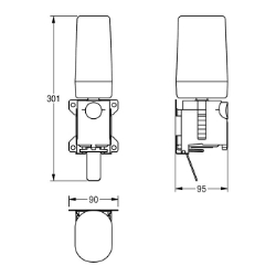 Bild von KWC EXOS. ZEXOS616K Umrüstkit auf EXOS616 Gesamttiefe:96 mm, Gesamthöhe:302 mm, Gesamtbreite:90 mm, Art.Nr. : 2030022955