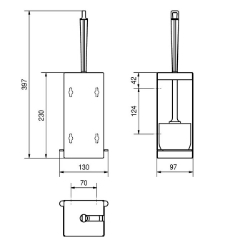 Bild von KWC RODAN RODX687 WC-Bürstenhalter Bürstenfarbe:weiss, Material:Edelstahl, Materialtyp:1.4301 Chromnickelstahl V2A, Art.Nr. : 2000100000