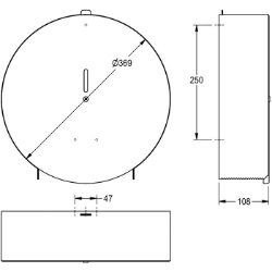 Bild von KWC CHRX670 WC-Großrollenhalter Jumbo Maximale Tiefe/Durchmesser Verbrauchsmaterial:350 mm, Maximale Breite Verbrauchsmaterial:100 mm, Füllmenge:1, Art.Nr. : 2000057141