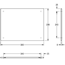 Bild von KWC HEAVY-DUTY M400HD Spiegel mit hinterlegter Verstärk Verdeckte Befestigung:ja, Material:Edelstahl, Materialtyp:1.4301 Chromnickelstahl V2A, Art.Nr. : 2000057089