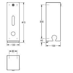 Bild von KWC HEAVY-DUTY HDTX674 WC-Rollenhalter Maximale Tiefe/Durchmesser Verbrauchsmaterial:115 mm, Maximale Breite Verbrauchsmaterial:120 mm, Füllmenge:3, Art.Nr. : 2000057081