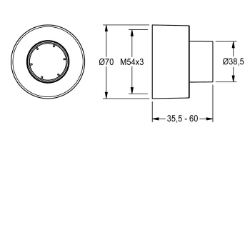 Bild von KWC ASXX9003 Schraubrosette Gesamttiefe:60 mm, Gesamthöhe:70 mm, Gesamtbreite:70 mm, Art.Nr. : 2030046777