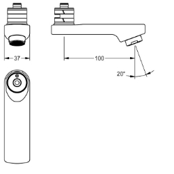 Bild von KWC ASXX1001 Schwenkauslauf, 100 mm Ausladung des Auslaufs:100 mm, Art des Auslaufes:Schwenkauslauf, Volumenstrom bei 3 bar:0.1 l/s, Art.Nr. : 2030032671