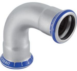 Bild von Geberit - Bogen 90° GEBERIT MAPRESS Wasser Edelstahl Rostfrei 1.4401 Pressindikator, d mm: 22, L cm: 6.1, Z cm: 4, Art.Nr. : 30104