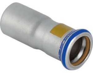 Picture of Geberit - Reduktionsstücke GEBERIT MAPRESS Gas Edelstahl Rostfrei 1.4401 mit Einschubende, d mm: 22.0, d1 mm: 15.0, L cm: 5.9, H cm: 3.9, Art.Nr. : 34116