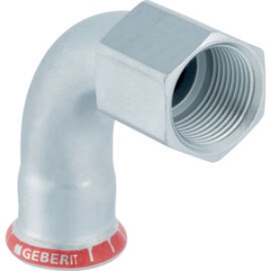 Bild von Geberit - Übergangsbogen 90° MAPRESS Heizung Stahl unlegiert 1.0034 E195 (EN 10305) mit Innengewinded mm: 12, Rp: 3/8, L mm: 42, L1 mm: 41, Z mm: 25, Z1 mm: 30, Art.Nr. : 20551