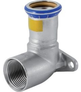 Picture of Geberit - Deckenwinkel 90° GEBERIT MAPRESS Gas Edelstahl Rostfrei 1.4401 mit Innengewinde, d mm: 15, Rp: 1/2, L1 cm: 4.3, L cm: 5.0, l cm: 1, l1 cm: 1.5, Z cm: 3, Art.Nr. : 34136