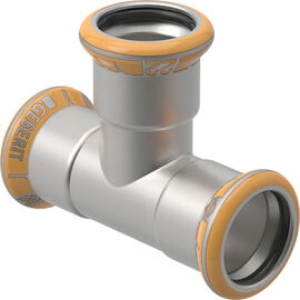 Picture of Geberit - T-Stücke MAPRESS Therm Edelstahl nicht zulässig für Trinkwasserinstallationen, d mm: 15, arc °: 90, L cm: 6.4, L1 cm: 3.9, l cm: 3, Z cm: 1.2, Z1 cm: 1.9, Art.Nr. : 43002