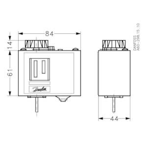 Picture of Danfoss - Thermostat KP78, 30 - 90°C, SPDT, Kap. 2 m, IP30, Art.Nr. : 060L118466