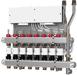 Picture of Danfoss EvoFlat Edelstahlverteiler SGCi mit Icon-Regler mit 2 Heizkreisen, 24V, Art.Nr. :145H0942