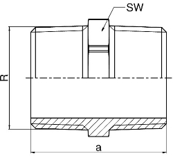 Picture of +GF+ Serie 8000 Gewindefittings Doppelnippel Siliziumbronze, R ″: 3/8, Art.Nr.: 768280003