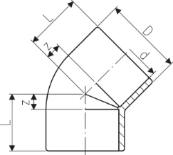 Picture of +GF+ Winkel 45° PVC-U metrisch, Grösse: 16, Art.Nr.: 721150105