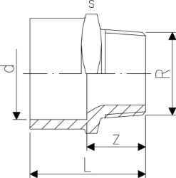 Picture of +GF+ Übergangs-Muffennippel egal PVC-U metrisch R, Grösse: 16‑ 3/8", Art.Nr.: 721910705